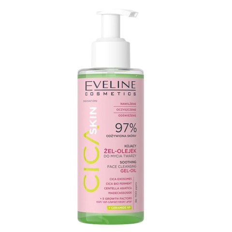 Eveline Cosmetics Cica Skin kojący żel-olejek do mycia twarzy 145ml Eveline Cosmetics Cica Skin kojący żel-olejek do mycia twarzy 145ml