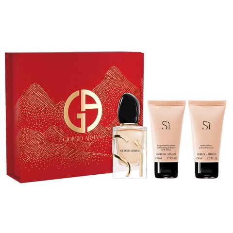 Giorgio Armani Si zestaw woda perfumowana spray 50ml + balsam do ciała 50ml + żel pod prysznic 50ml Giorgio Armani Si zestaw woda perfumowana spray 50ml + balsam do ciała 50ml + żel pod prysznic 50ml