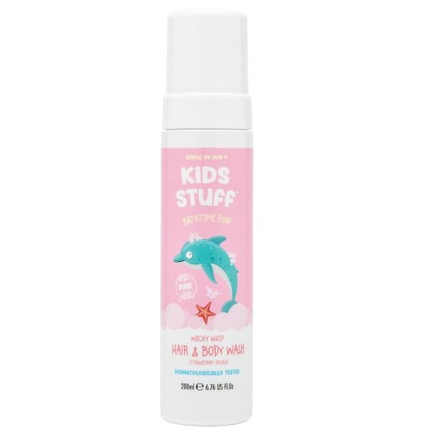 Kids Stuff Whacky Whip Hair & Body Wash pianka do mycia ciała i włosów Pink 200ml Kids Stuff Whacky Whip Hair & Body Wash pianka do mycia ciała i włosów Pink 200ml
