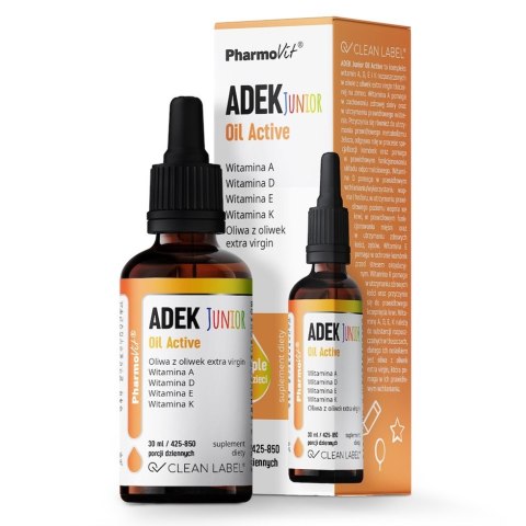 Pharmovit ADEK Junior Oil Active suplement diety w kroplach 30ml Pharmovit ADEK Junior Oil Active suplement diety w kroplach 30ml