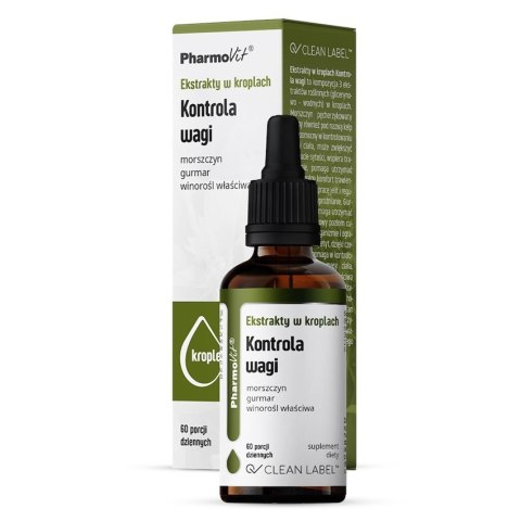 Pharmovit Ekstrakty w kroplach Kontrola wagi suplement diety w kroplach 30ml Pharmovit Ekstrakty w kroplach Kontrola wagi suplement diety w kroplach 30ml