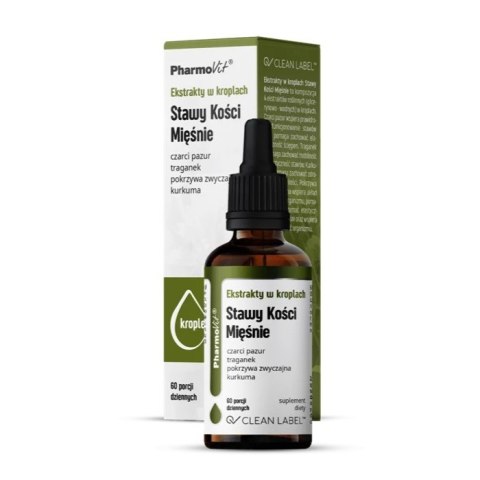 Pharmovit Ekstrakty w kroplach Stawy Kości Mięśnie suplement diety w kroplach 30ml Pharmovit Ekstrakty w kroplach Stawy Kości Mięśnie suplement diety w kroplach 30ml