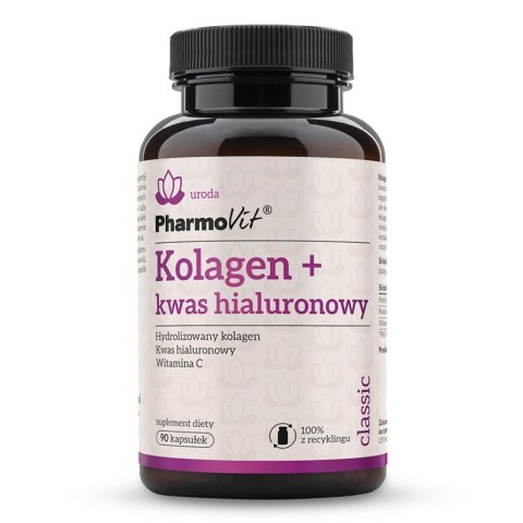 Pharmovit Kolagen + kwas hialuronowy suplement diety 90 kapsułek Pharmovit Kolagen + kwas hialuronowy suplement diety 90 kapsułek