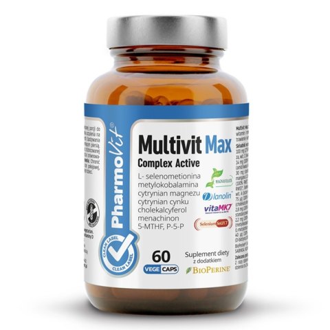 Pharmovit Multivit Max Complex Active suplement diety 60 kapsułek Pharmovit Multivit Max Complex Active suplement diety 60 kapsułek