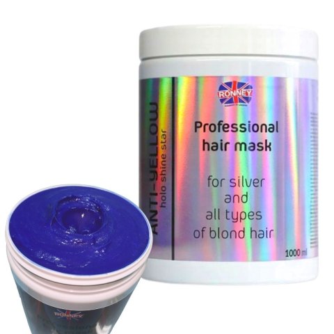 Ronney Holo Shine Anti-Yellow Maska do Włosów Blond 1000ml Ronney Holo Shine Anti-Yellow Maska do Włosów Blond 1000ml