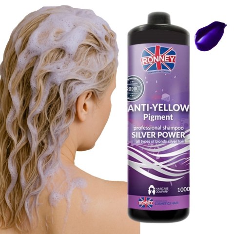 Ronney Silver Power Anti-Yellow Szampon Neutralizujący Żółte Tony 1000ml