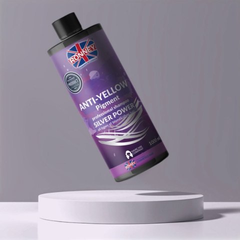 Ronney Silver Power Anti-Yellow Szampon Neutralizujący Żółte Tony 1000ml