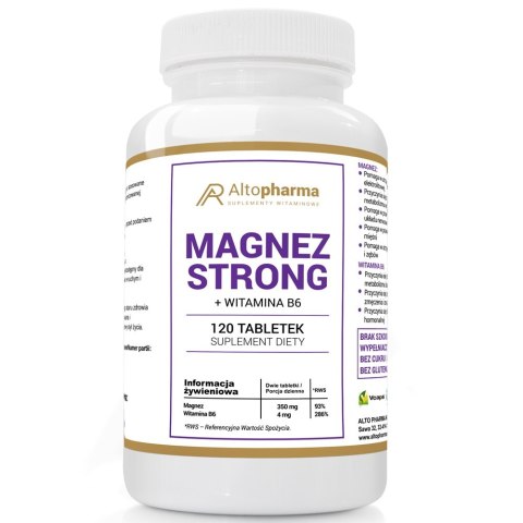 AltoPharma Magnez Strong Witamina B6 suplement diety 120 tabletek AltoPharma Magnez Strong Witamina B6 suplement diety 120 tabletek