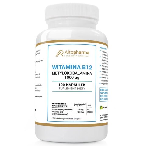AltoPharma Witamina B12 Metylokobalamina 1000 mcg suplement diety 120 kapsułek