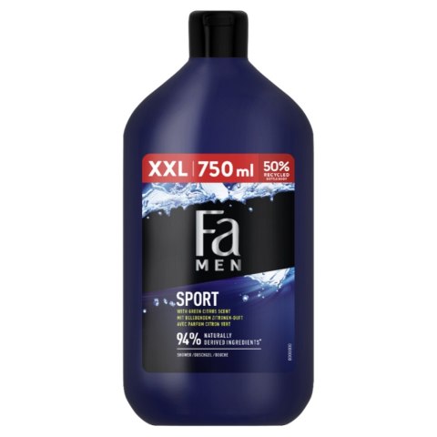Fa Men Sport żel pod prysznic 2w1 o zapachu zielonych cytrusów 750ml Fa Men Sport żel pod prysznic 2w1 o zapachu zielonych cytrusów 750ml
