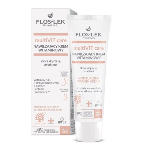 Floslek MultiVIT care nawilżający krem witaminowy SPF15 50ml Floslek MultiVIT care nawilżający krem witaminowy SPF15 50ml