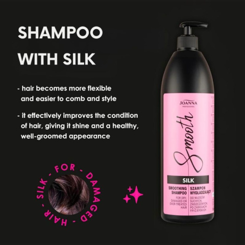 Joanna Professional Silk Szampon wygładzający z jedwabiem 1000ml