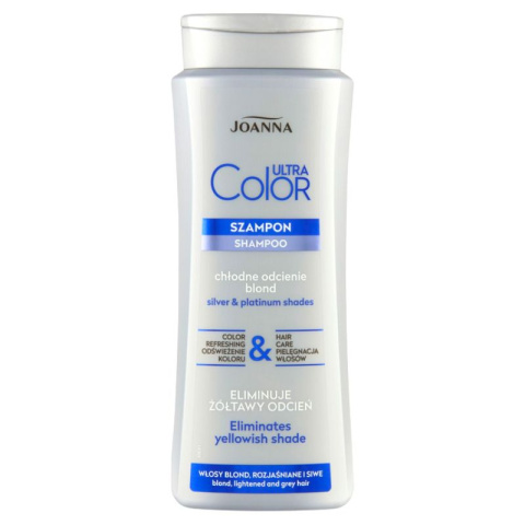 Joanna Ultra Color Szampon Fioletowy do Włosów Blond i Siwych 400ml Joanna Ultra Color Szampon Fioletowy do Włosów Blond i Siwych 400ml