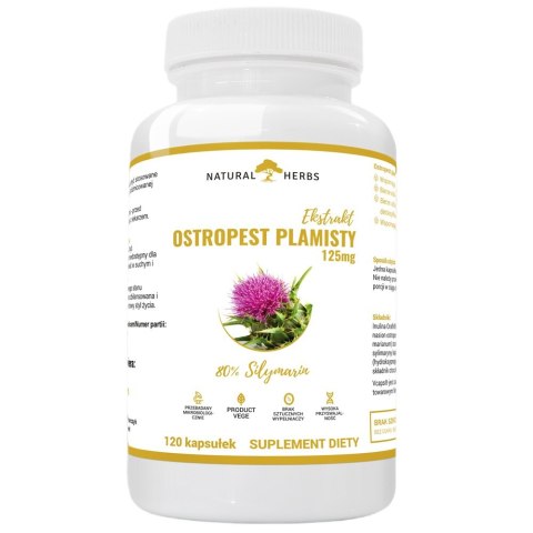 Natural Herbs Ostropest Plamisty suplement diety 120 kapsułek Natural Herbs Ostropest Plamisty suplement diety 120 kapsułek