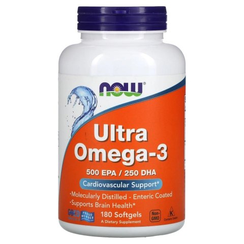 Now Foods Ultra Omega-3 suplement diety 180 kapsułek Now Foods Ultra Omega-3 suplement diety 180 kapsułek