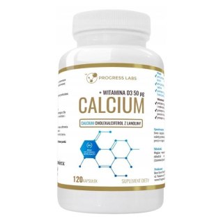 Progress Labs Calcium + Witamina D3 50mcg suplement diety 120 kapsułek