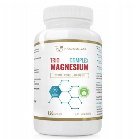 Progress Labs Magnesium Trio Complex suplement diety 120 kapsułek Progress Labs Magnesium Trio Complex suplement diety 120 kapsułek