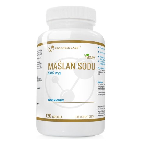 Progress Labs Maślan sodu 585mg suplement diety 120 kapsułek Progress Labs Maślan sodu 585mg suplement diety 120 kapsułek