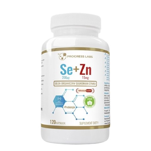 Progress Labs Selen 200mcg + Cynk 15mg suplement diety 120 kapsułek Progress Labs Selen 200mcg + Cynk 15mg suplement diety 120 kapsułek