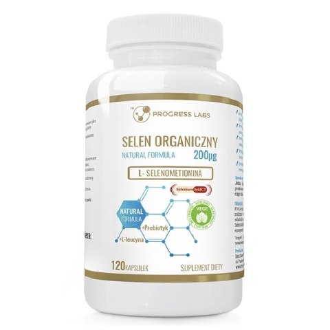 Progress Labs Selen organiczny 200mcg suplement diety 120 kapsułek Progress Labs Selen organiczny 200mcg suplement diety 120 kapsułek