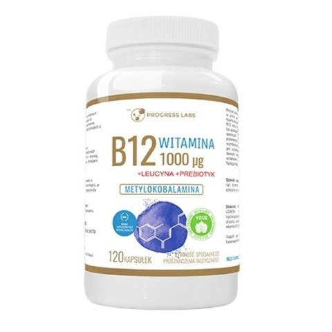 Progress Labs Witamina B12 1000 jednostek suplementy diety 120 kapsułek Progress Labs Witamina B12 1000 jednostek suplementy diety 120 kapsułek