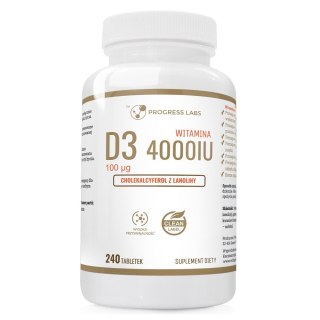 Progress Labs Witamina D3 4000IU suplement diety 240 tabletek