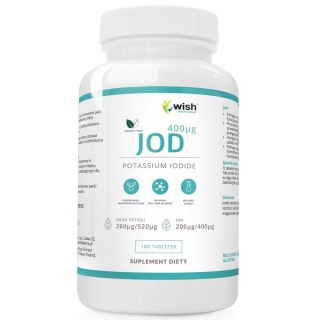 WISH Pharmaceutical Jod Jodek Potasu 400mcg suplement diety 180 tabletek