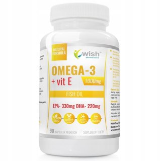 WISH Pharmaceutical Omega-3 1000mg + Vit E Natural Formula suplement diety 90 kapsułek miękkich