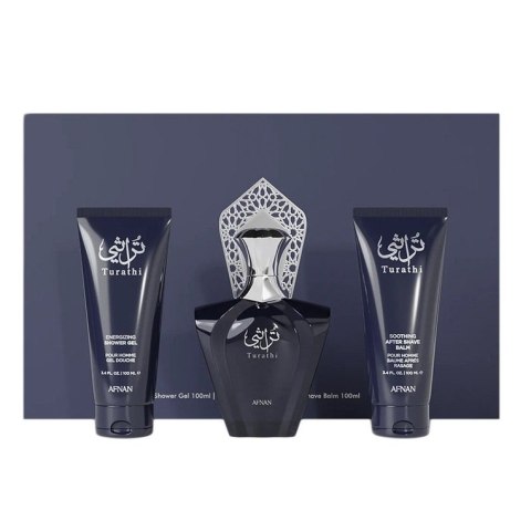 Afnan Turathi Blue Pour Homme zestaw woda perfumowana spray 90ml + żel pod prysznic 100ml + balsam po goleniu 100ml Afnan Turathi Blue Pour Homme zestaw woda perfumowana spray 90ml + żel pod prysznic 100ml + balsam po goleniu 100ml