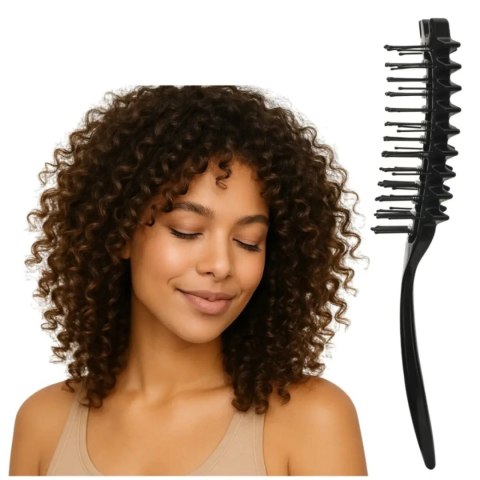 Blackomb GlowCurls Szczotka do Włosów Kręconych Loków z Masażerem Czarna Blackomb GlowCurls Szczotka do Włosów Kręconych Loków z Masażerem Czarna