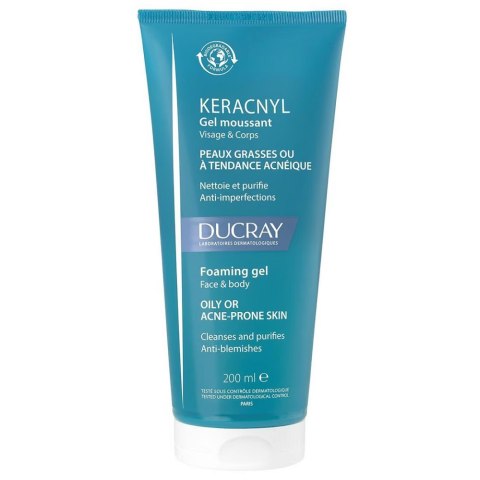 DUCRAY Keracnyl żel do mycia twarzy i ciała skóry skłonnej do trądziku 200ml DUCRAY Keracnyl żel do mycia twarzy i ciała skóry skłonnej do trądziku 200ml