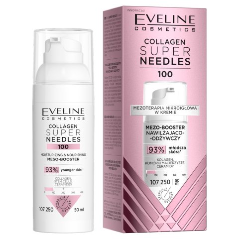 Eveline Cosmetics Collagen Super Needles 100 mezo-booster nawilżająco-odżywczy 50ml Eveline Cosmetics Collagen Super Needles 100 mezo-booster nawilżająco-odżywczy 50ml