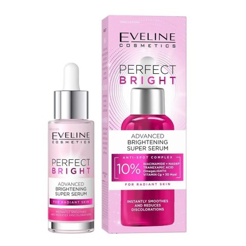 Eveline Cosmetics Perfect Bright zaawansowane super serum rozjaśniające 30ml Eveline Cosmetics Perfect Bright zaawansowane super serum rozjaśniające 30ml