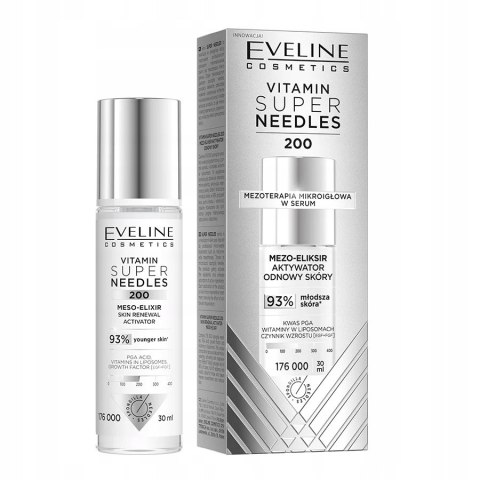 Eveline Cosmetics Vitamin Super Needles 200 mezo-eliksir aktywator odnowy skóry 30ml Eveline Cosmetics Vitamin Super Needles 200 mezo-eliksir aktywator odnowy skóry 30ml