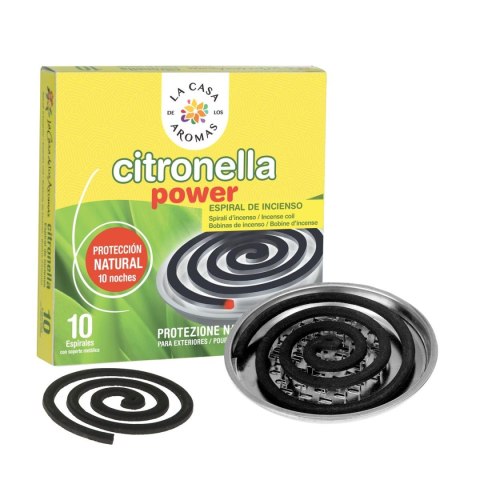 La Casa de los Aromas Citronella spirala z podstawką metalową Trawa Cytrynowa 10szt La Casa de los Aromas Citronella spirala z podstawką metalową Trawa Cytrynowa 10szt