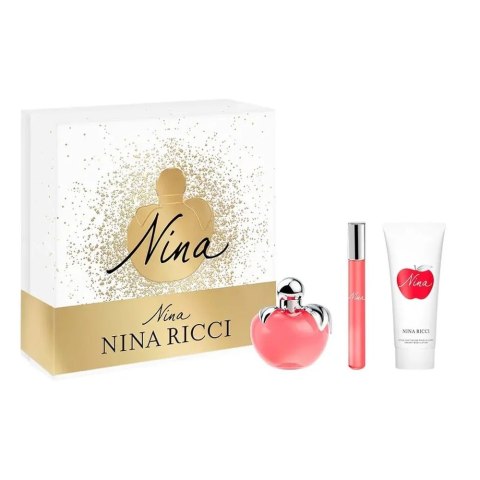 Nina Ricci Nina zestaw woda toaletowa spray 50ml + balsam do ciała 75ml + woda toaletowa roll-on 10ml Nina Ricci Nina zestaw woda toaletowa spray 50ml + balsam do ciała 75ml + woda toaletowa roll-on 10ml