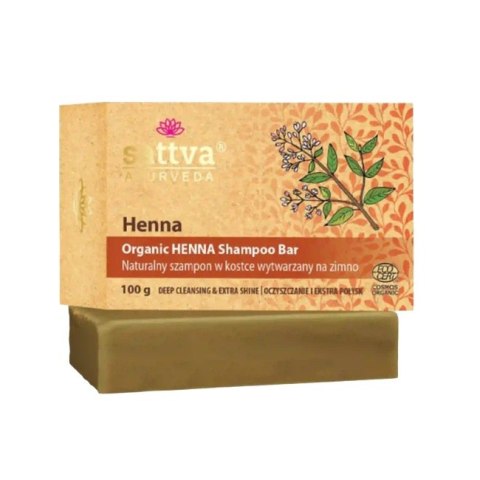 Sattva Organiczny szampon w kostce z henną do włosów 100g Sattva Organiczny szampon w kostce z henną do włosów 100g