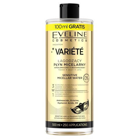 Eveline Cosmetics Variete łagodzący płyn micelarny 500ml Eveline Cosmetics Variete łagodzący płyn micelarny 500ml
