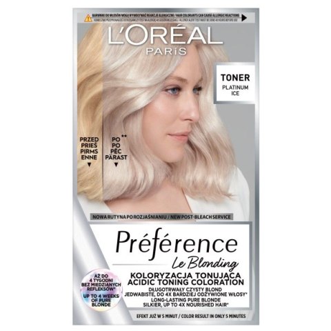 L'Oreal Paris Preference Le Blonding koloryzacja tonizująca do włosów Platinum Ice L'Oreal Paris Preference Le Blonding koloryzacja tonizująca do włosów Platinum Ice