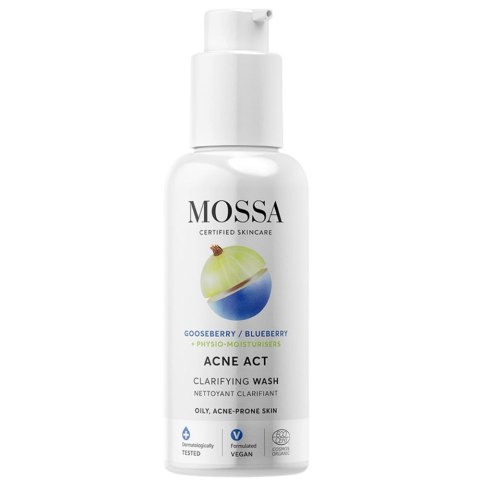 MOSSA Acne Act żel oczyszczający do skóry z niedoskonałościami z agrestem i borówką 140ml MOSSA Acne Act żel oczyszczający do skóry z niedoskonałościami z agrestem i borówką 140ml