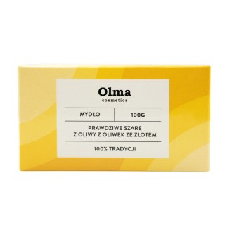 Olma Cosmetics Prawdziwe szare mydło z oliwy z oliwek ze złotem 100g