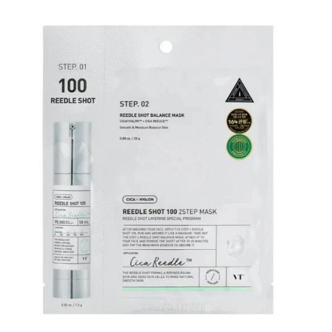 VT Cosmetics Reedle Shot 100 2Step Mask dwuetapowy zabieg z technologią mikroigieł 26.5g VT Cosmetics Reedle Shot 100 2Step Mask dwuetapowy zabieg z technologią mikroigieł 26.5g