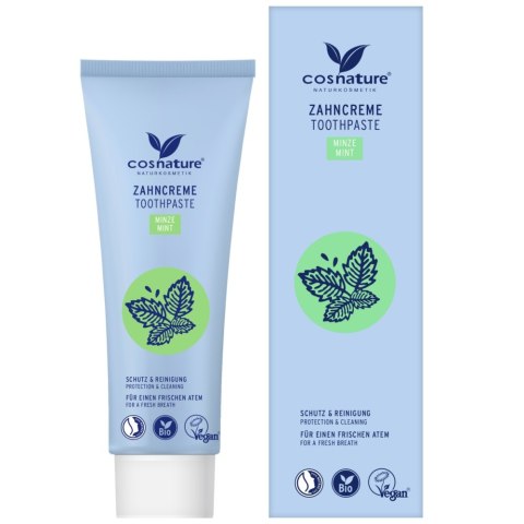 Cosnature Toothpaste miętowa pasta do zębów z fluorem 75ml Cosnature Toothpaste miętowa pasta do zębów z fluorem 75ml