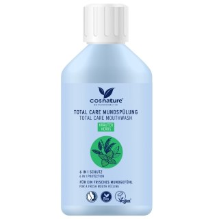 Cosnature Total Care Mouthwash płyn do płukania ust 6w1 o smaku ziołowym z fluorem 300ml