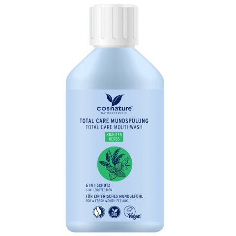 Cosnature Total Care Mouthwash płyn do płukania ust 6w1 o smaku ziołowym z fluorem 300ml Cosnature Total Care Mouthwash płyn do płukania ust 6w1 o smaku ziołowym z fluorem 300ml