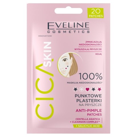 Eveline Cosmetics Cica Skin punktowe plasterki na pryszcze 20szt. Eveline Cosmetics Cica Skin punktowe plasterki na pryszcze 20szt.
