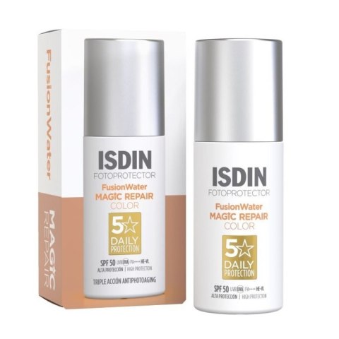 Isdin Fotoprotector Fusion Water Magic Repair Color barwiony krem przeciwsłoneczny do twarzy SPF50 50ml Isdin Fotoprotector Fusion Water Magic Repair Color barwiony krem przeciwsłoneczny do twarzy SPF50 50ml