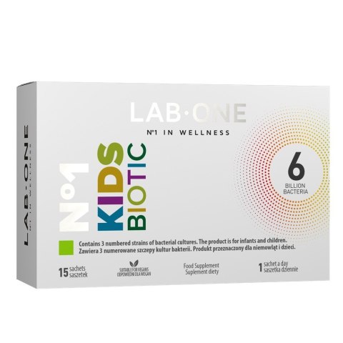 LAB ONE N°1 KidsBiotic probiotyk suplement diety podnoszący odporność niemowląt i dzieci 15 saszetek LAB ONE N°1 KidsBiotic probiotyk suplement diety podnoszący odporność niemowląt i dzieci 15 saszetek