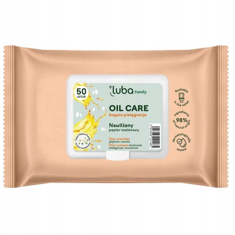 Luba Family Oil Care nawilżany papier toaletowy 50szt Luba Family Oil Care nawilżany papier toaletowy 50szt