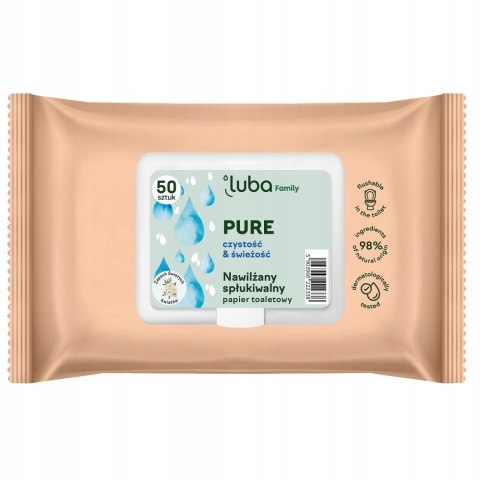 Luba Family Pure nawilżany papier toaletowy 50szt Luba Family Pure nawilżany papier toaletowy 50szt